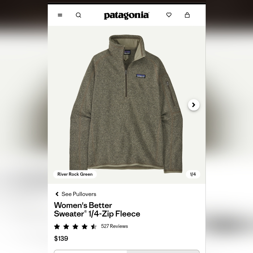 Patagonia Green 1/4-Zip Better Sweater